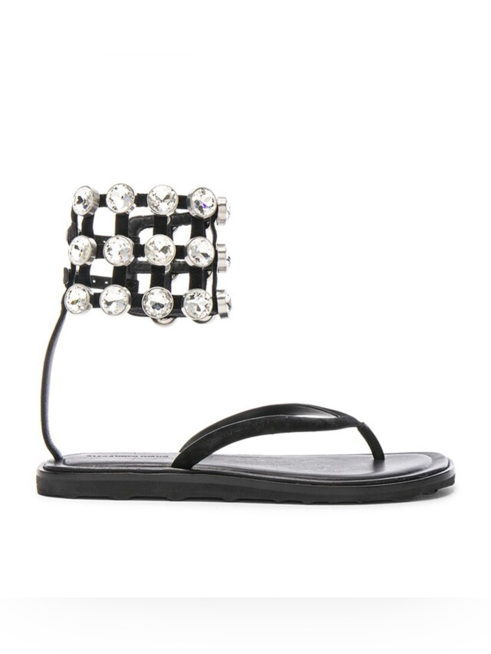 ALEXANDER WANG Leather Aubrey Sandals in black size 10 (40) Swarovski - Picture 2 of 10